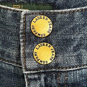 NWT Polo LRL Ralph Lauren Womens Denim Blue Jeans 12P Straight Leg Pocket Snaps